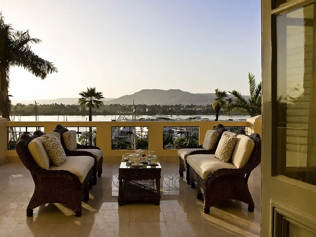 Historisches Winter Palace Hotel am Nilufer in Luxor, Ägypten, Standort für die Sonnenfinsternis 2027